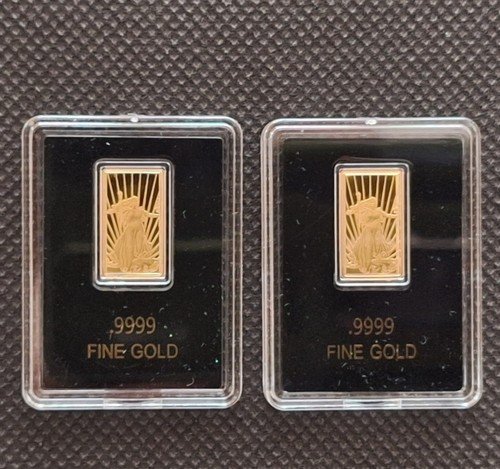 ✨ SET OF 2 ✨ 2025 St. Gaudens Liberty 🇺🇸 .9999 Pure Gold Bars