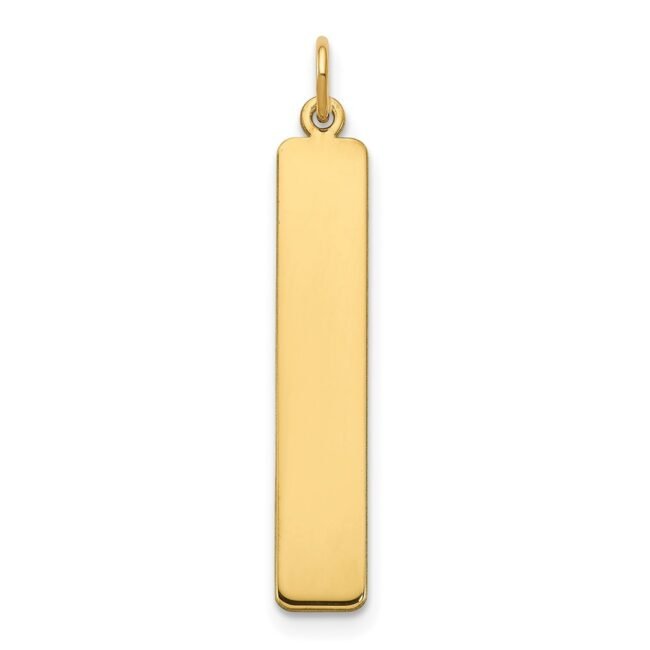 10k Yellow Gold Yellow Gold Large Blank Bar Charm Pendant for Women Polished