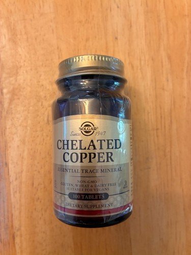 Solgar Chelated Copper 100 Tablets 2.5mg Trace Mineral Supplement 2028 exp
