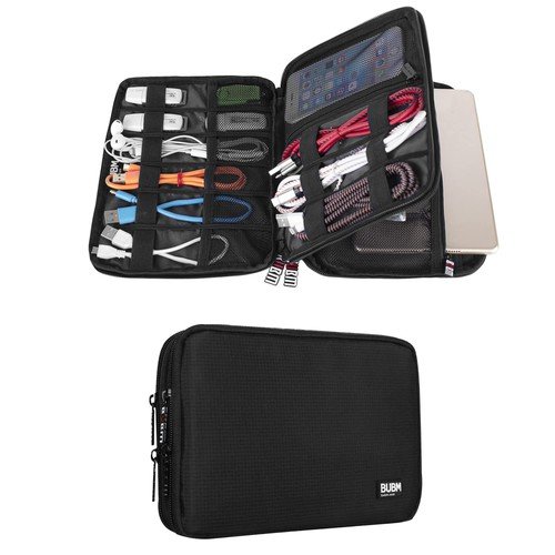 DDgro Electronics Travel Organizer, Tech Accessories Pouch Bag Black-Small