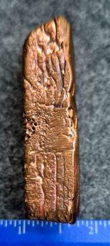 Unique 6.6oz Texas Logo Hand Pour Pure 999 Copper Bar/ingot Chunky 2.5 X 1 X 3/4